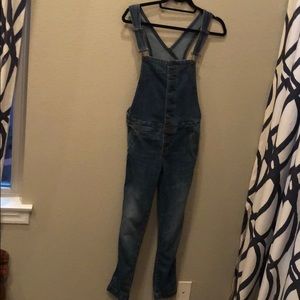 Free People Button-down Jean Overalls